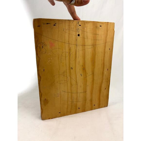 Vintage 1970's Rockabye Baby Wooden Plaque Frame Nursery Art Wall Decor 9"x11" - Picture 2 of 9